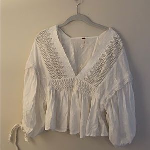 Free people white detailed blouse